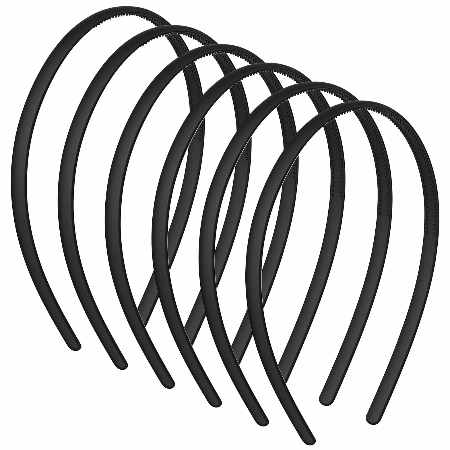 Czarne plastikowe opaski na głowę, cienkie, antypoślizgowe opaski do włosów z zębami, grzebień 8 mm, opaska na głowę, DIY, wąskie opaski na głowę dla kobiet, mężczyzn, sport, joga, Wielkanoc